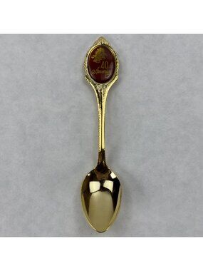 Vintage 40th Anniversary Gold-Plated Souvenir Spoon 5" Japan Stainless Steel